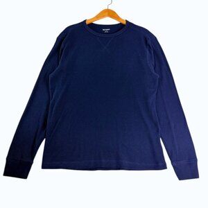 Old Navy Waffle Knit Sweater Men L Blue Crewneck Casual Cozy Top